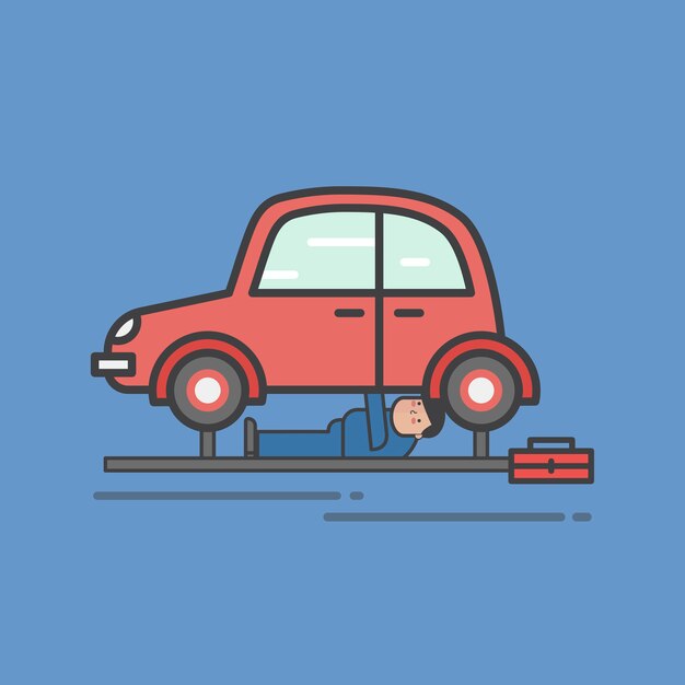Ilustración de conjunto de vectores de garaje de coche