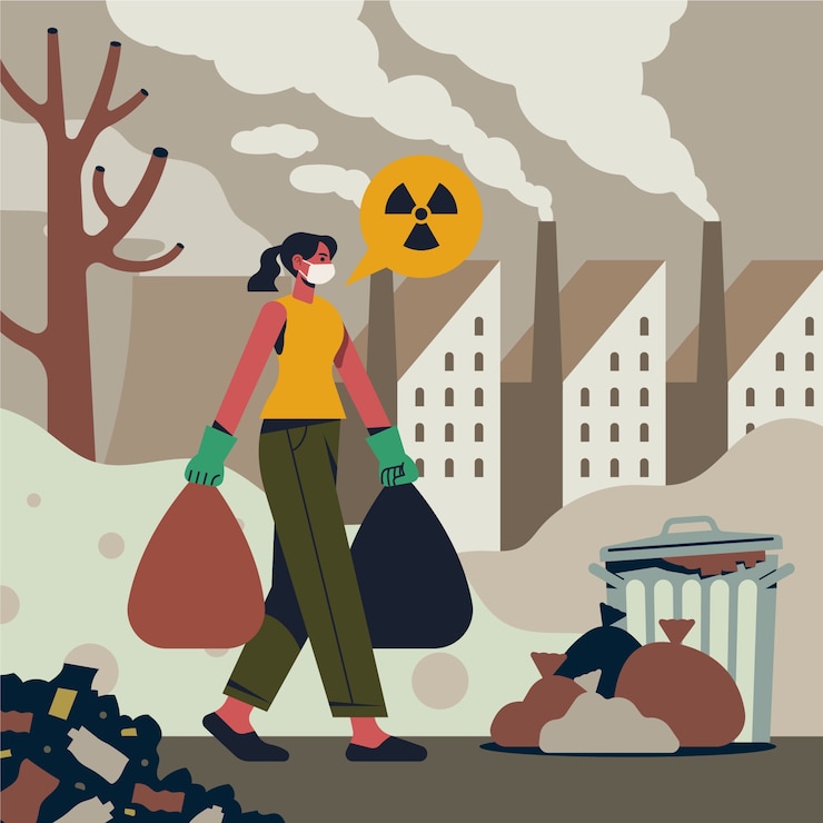 Vector gratuito ilustración de contaminación ambiental dibujada a mano