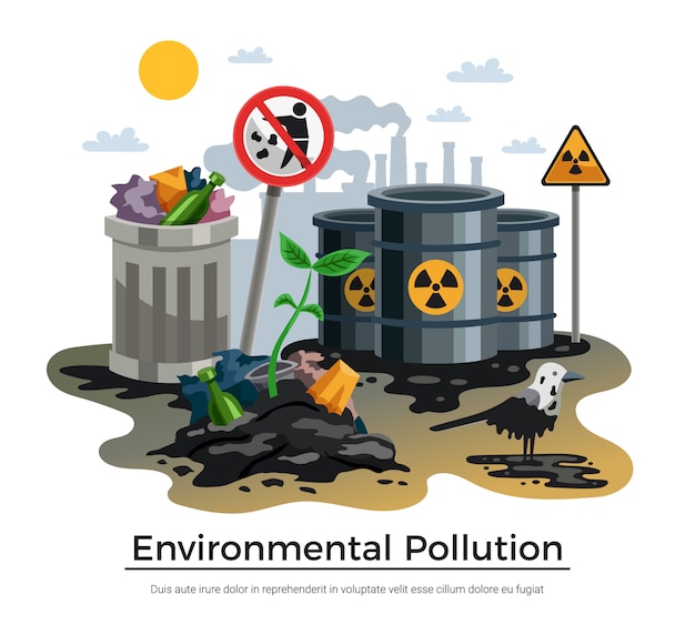 Vector gratuito ilustración de contaminación ambiental