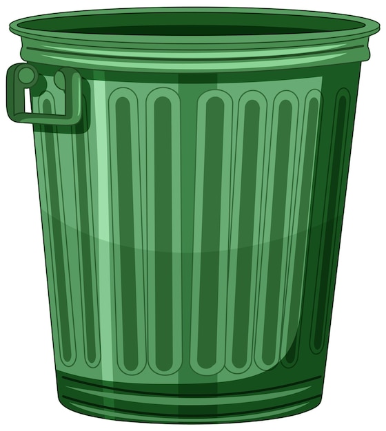Ilustración del contenedor de basura vectorial verde