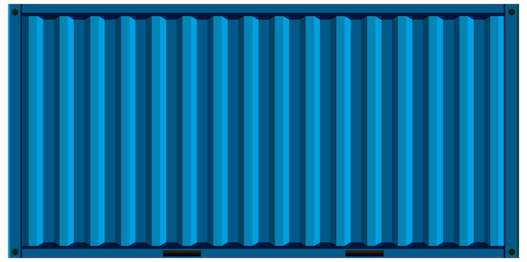 Vector gratuito ilustración del contenedor de transporte azul