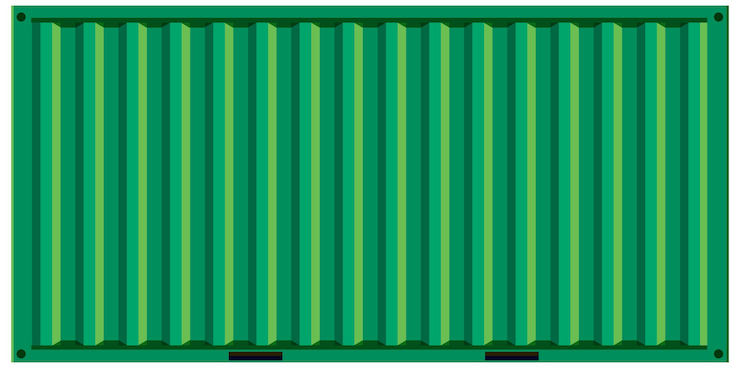 Vector gratuito ilustración del contenedor de transporte verde