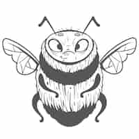 Vector gratuito ilustración de contorno de abeja dibujada a mano