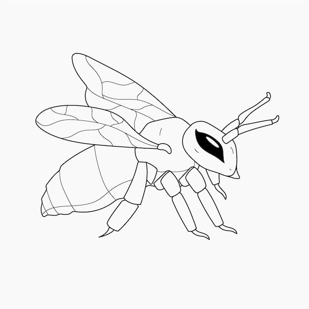 Vector gratuito ilustración de contorno de abeja dibujada a mano
