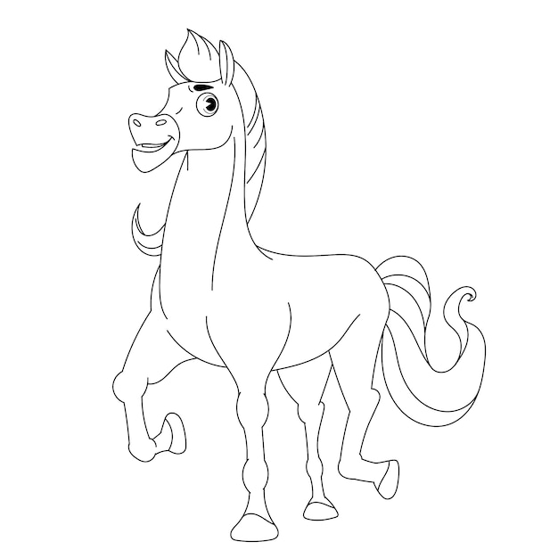 Ilustración de contorno de caballo dibujado a mano