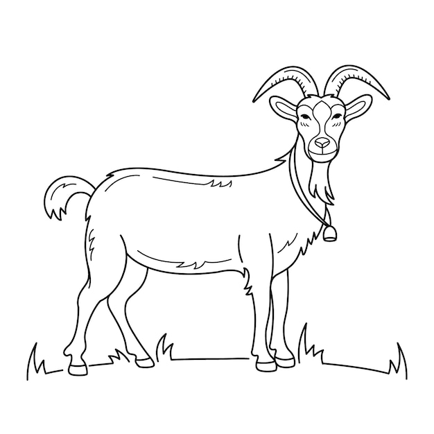 Vector gratuito ilustración de contorno de cabra dibujada a mano