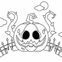 Vector gratuito ilustración de contorno de calabaza dibujada a mano