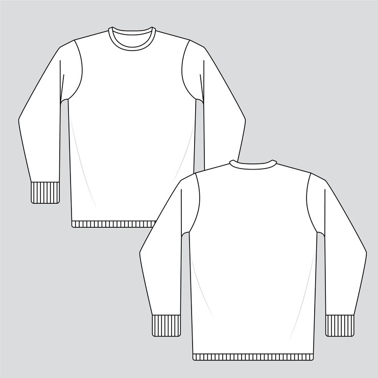 Vector gratuito ilustración de contorno de camiseta de manga larga dibujada a mano