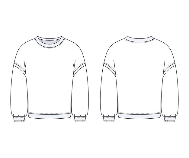 Ilustración de contorno de camiseta de manga larga dibujada a mano