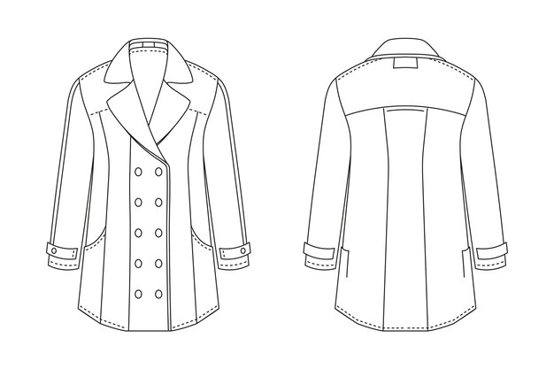 Ilustración de contorno de chaqueta dibujada a mano