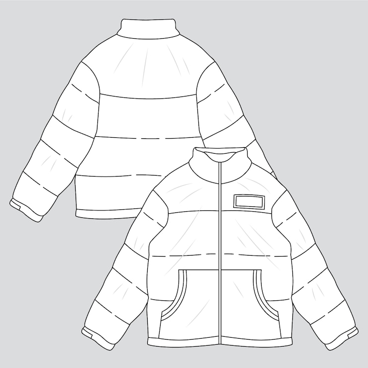 Vector gratuito ilustración de contorno de chaqueta dibujada a mano