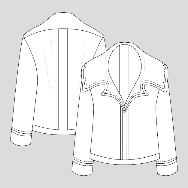 Vector gratuito ilustración de contorno de chaqueta dibujada a mano