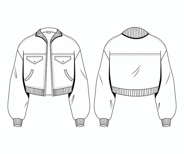 Ilustración de contorno de chaqueta dibujada a mano