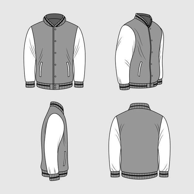 Ilustración de contorno de chaqueta dibujada a mano
