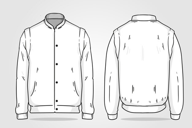Ilustración de contorno de chaqueta dibujada a mano
