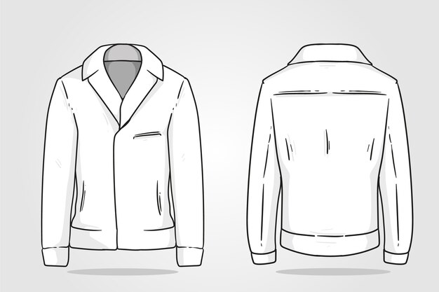 Ilustración de contorno de chaqueta dibujada a mano