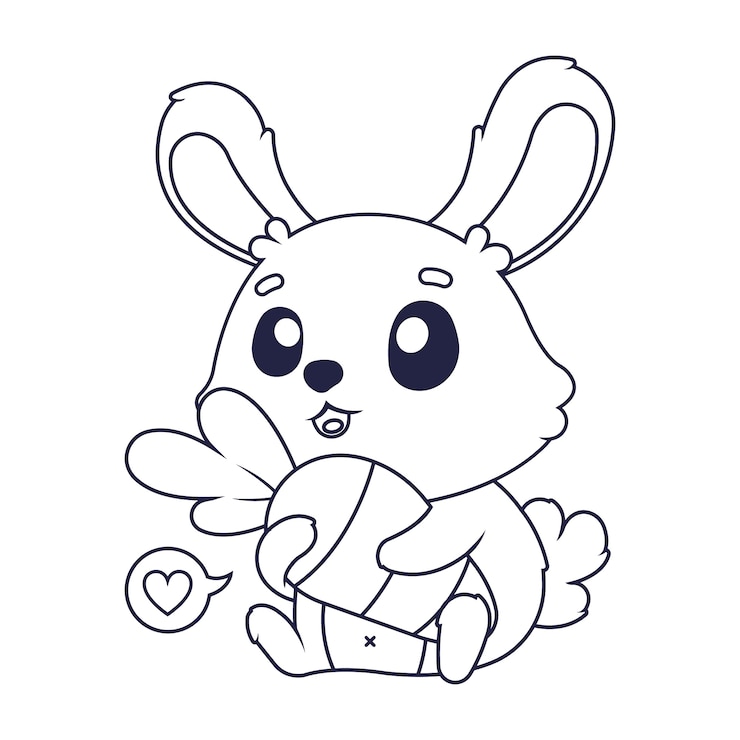 Vector gratuito ilustración del contorno del conejo dibujado a mano