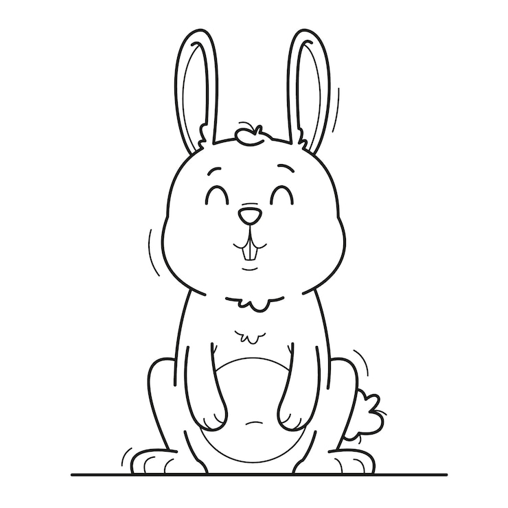 Vector gratuito ilustración del contorno del conejo dibujado a mano