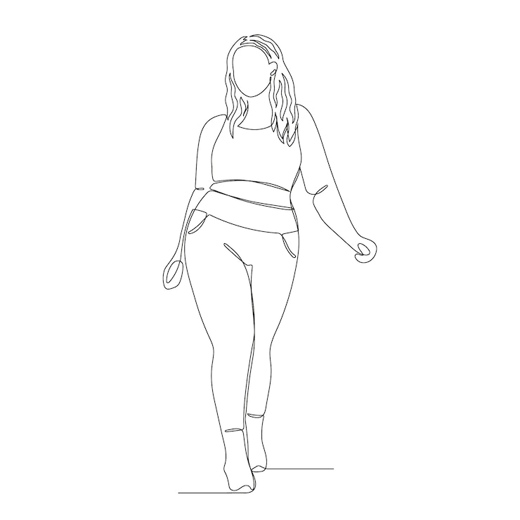Vector gratuito ilustración de contorno de cuerpo humano dibujado a mano