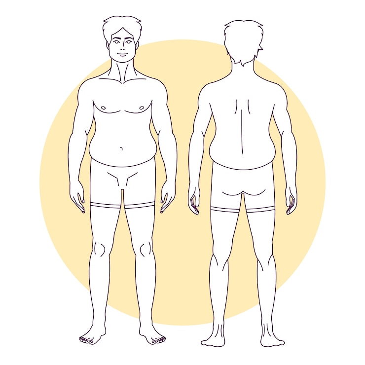 Vector gratuito ilustración de contorno de cuerpo humano dibujado a mano