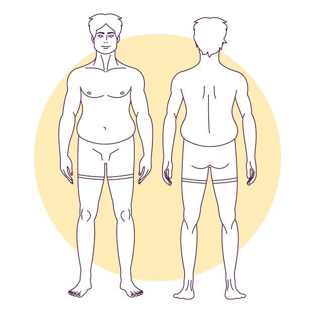 Ilustración de contorno de cuerpo humano dibujado a mano