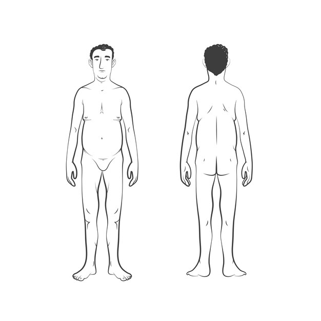 Ilustración de contorno de cuerpo humano dibujado a mano