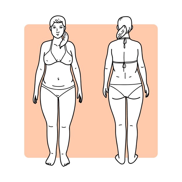 Ilustración de contorno de cuerpo humano dibujado a mano