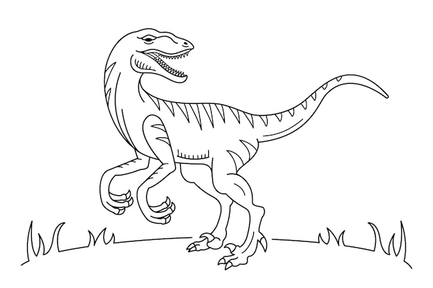 Vector gratuito ilustración de contorno de dinosaurio dibujado a mano