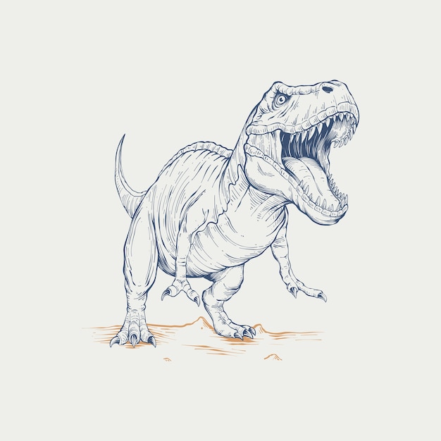 Ilustración de contorno de dinosaurio dibujado a mano