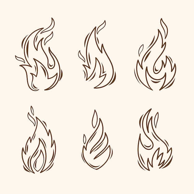 Vector gratuito ilustración de contorno de fuego dibujado a mano