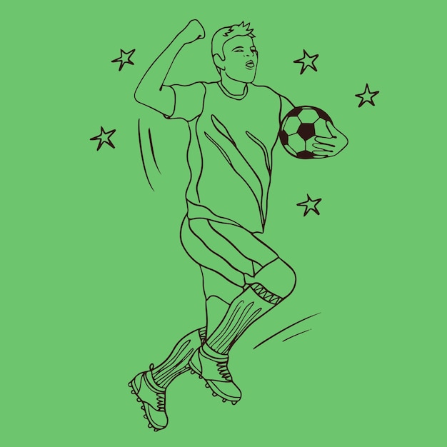 Vector gratuito ilustración de contorno de fútbol dibujado a mano