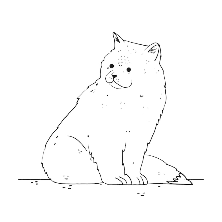 Vector gratuito ilustración de contorno de gato dibujado a mano