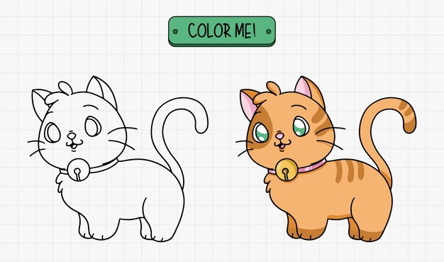 Ilustración de contorno de gato dibujado a mano