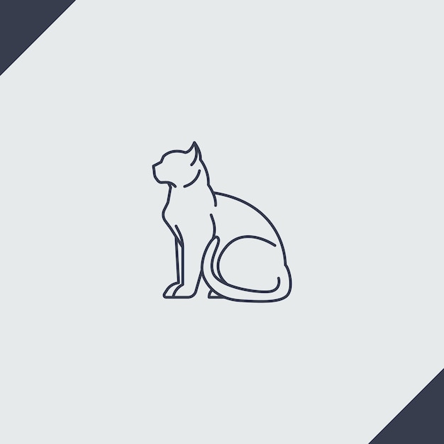 Ilustración de contorno de gato de diseño plano