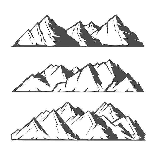Ilustración de contorno de montaña dibujada a mano