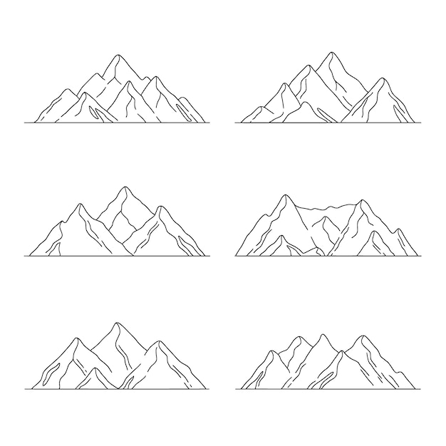 Ilustración del contorno de la montaña dibujada a mano