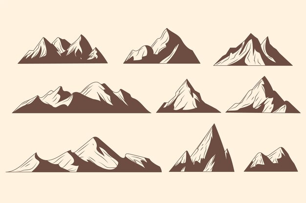 Ilustración del contorno de la montaña dibujada a mano