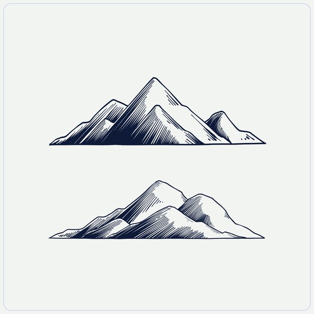 Ilustración de contorno de montaña de diseño plano