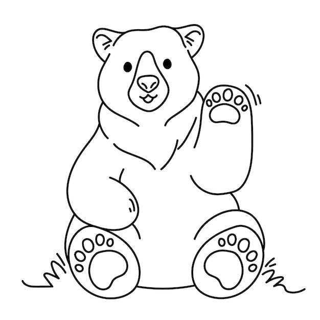 Ilustración de contorno de oso dibujado a mano
