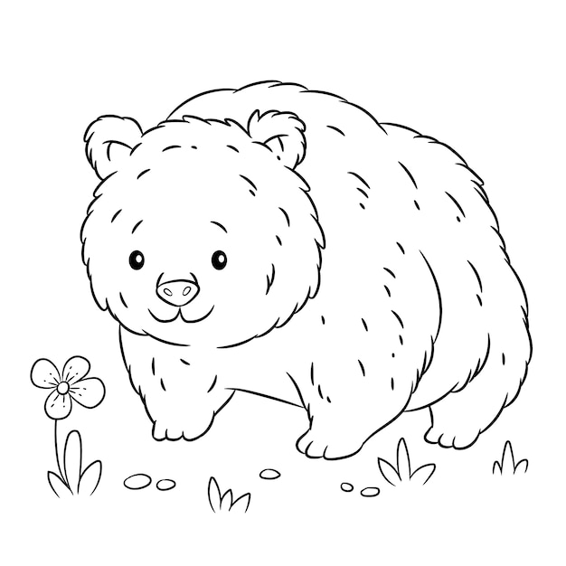 Vector gratuito ilustración de contorno de oso dibujado a mano