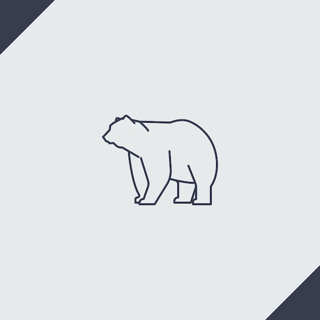 Vector gratuito ilustración de contorno de oso de diseño plano