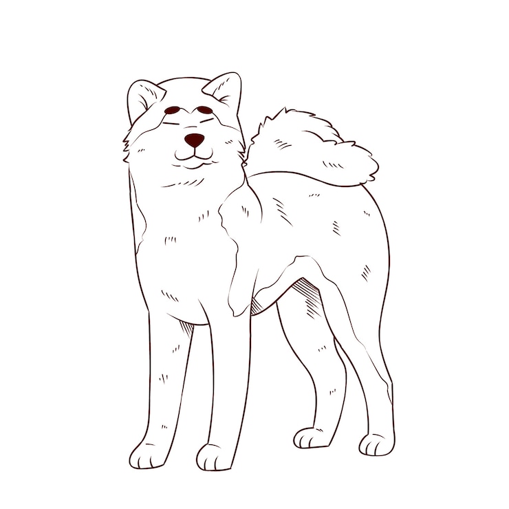 Vector gratuito ilustración del contorno del perro dibujada a mano