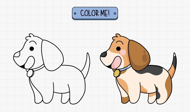 Ilustración del contorno del perro dibujada a mano