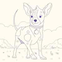 Vector gratuito ilustración de contorno de perro dibujado a mano