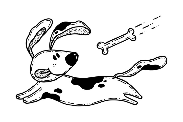 Vector gratuito ilustración de contorno de perro dibujado a mano