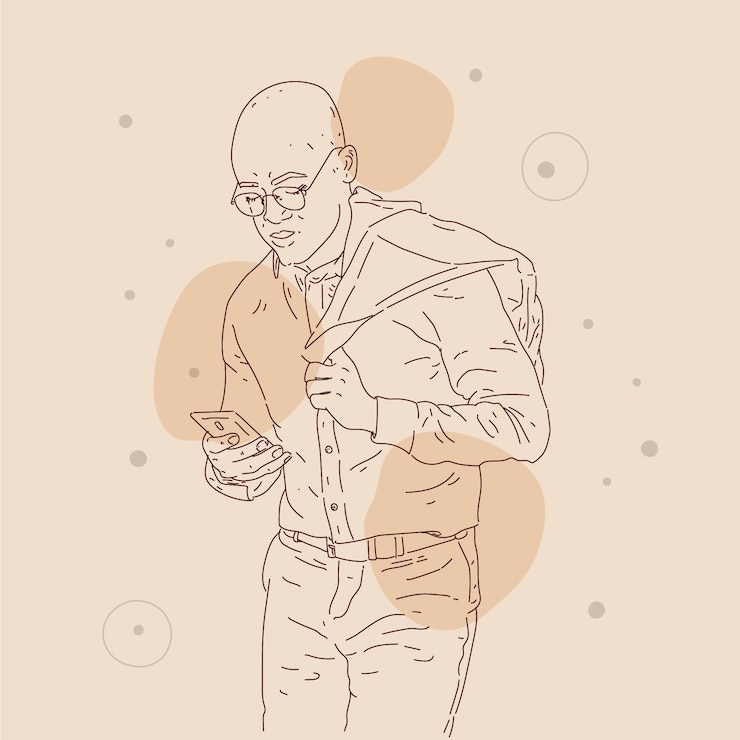 Vector gratuito ilustración de contorno de persona dibujada a mano