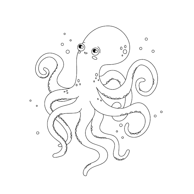 Vector gratuito ilustración de contorno de pulpo dibujado a mano