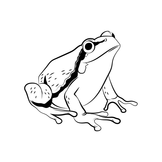 Ilustración de contorno de rana dibujada a mano