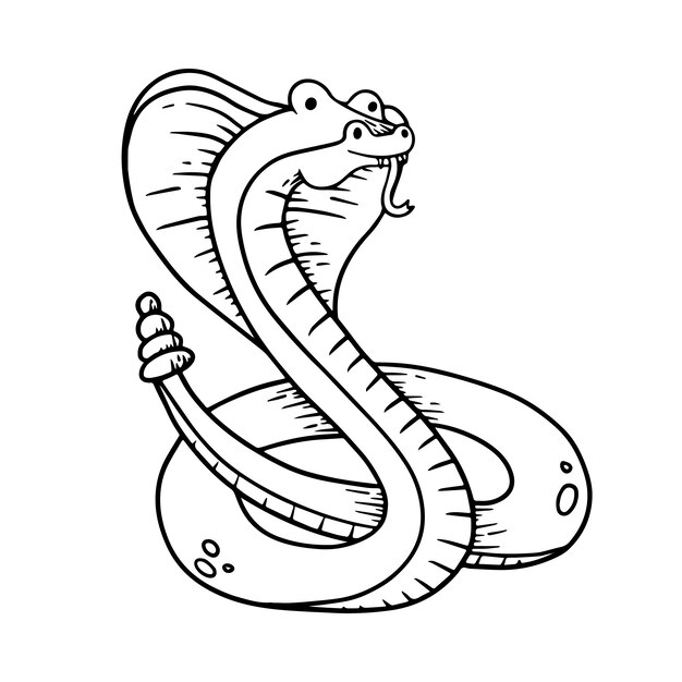 Ilustración de contorno de serpiente dibujada a mano