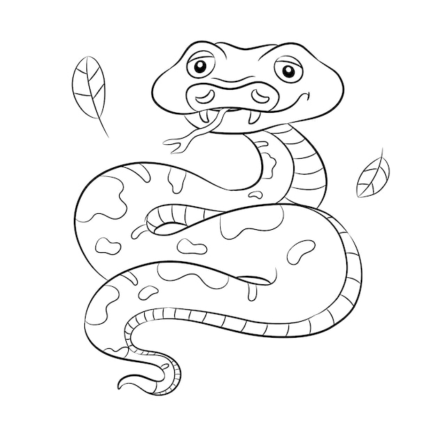 Ilustración de contorno de serpiente dibujada a mano